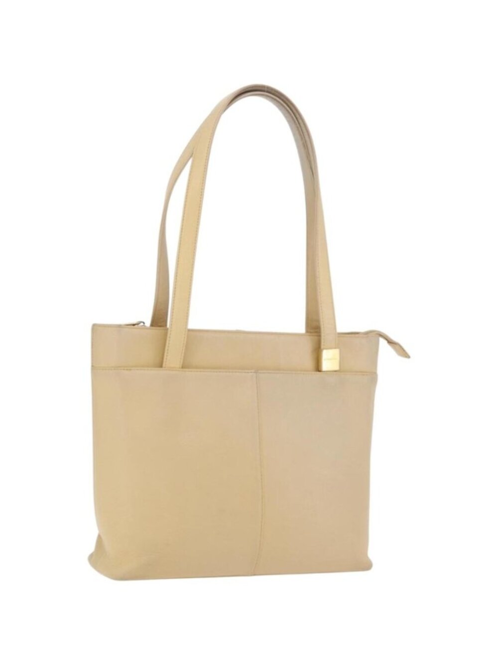 BURBERRY Tote Bag Leather Beige Gold